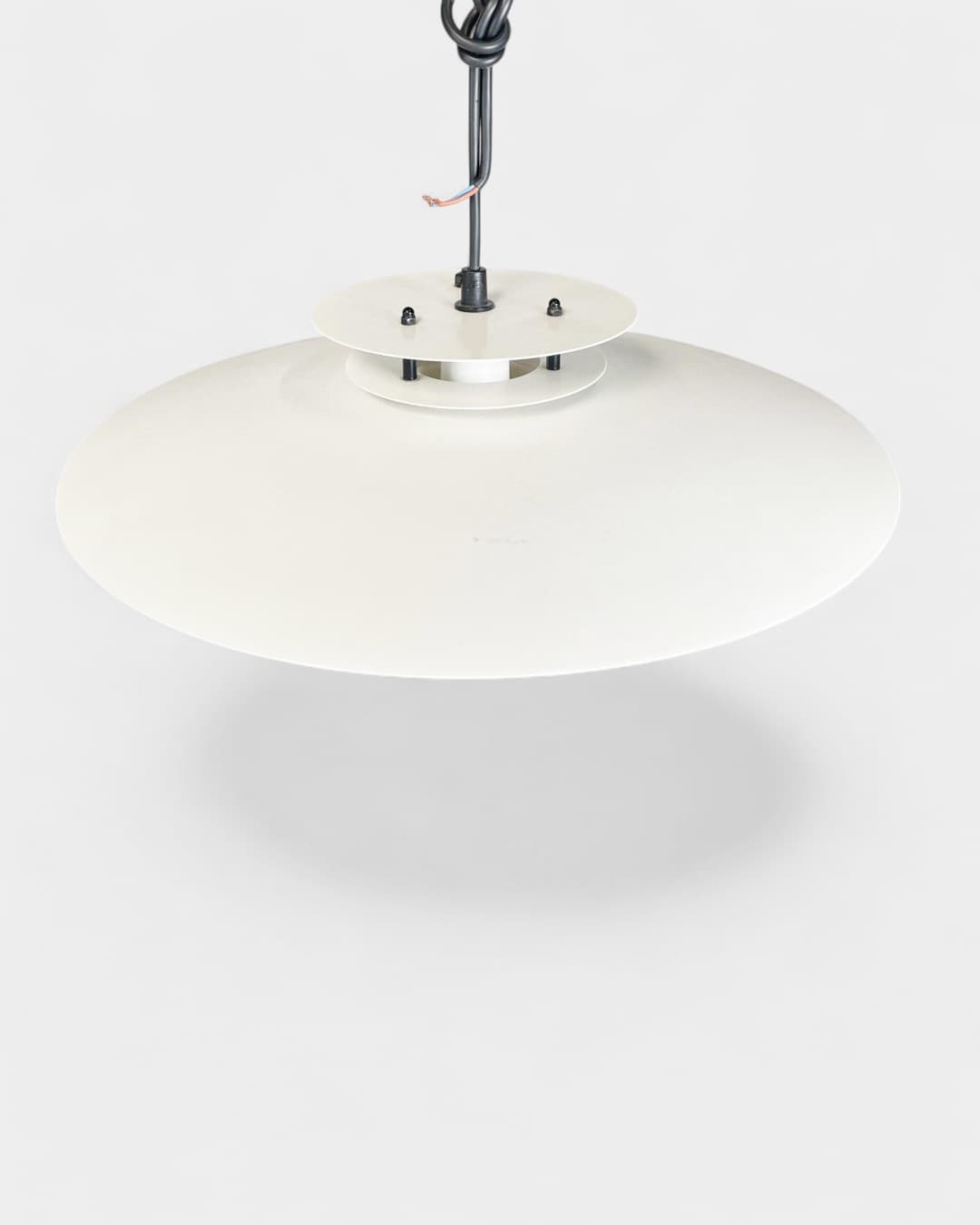 Pair of pendant lamps Laterna Danica Ø50 cm, white metal, by J. Buchwald, Nordlux, Denmark, 1970s. - 365351