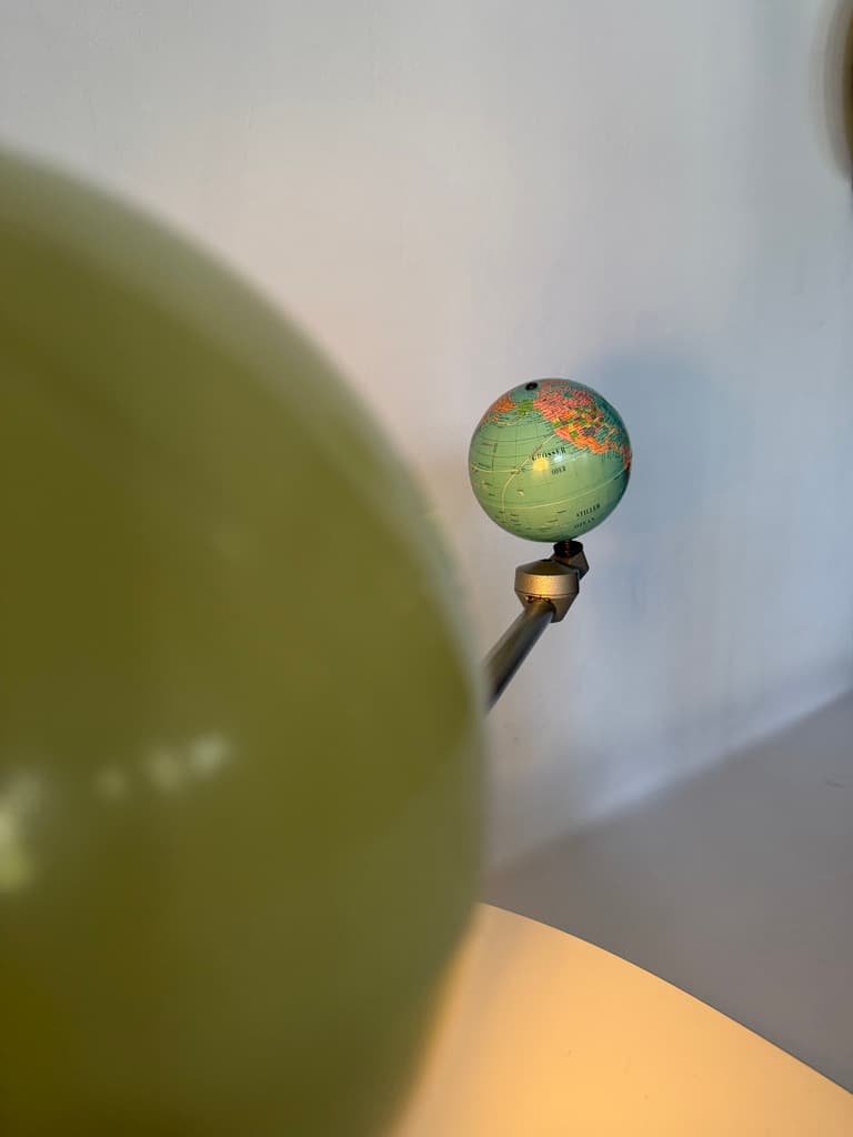 Tellurium, silver metal, yellow plastic, paper, Germany, 1960s. - 365412