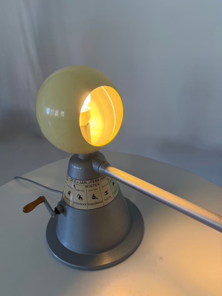 Tellurium, silver metal, yellow plastic, paper, Germany, 1960s. - 365414