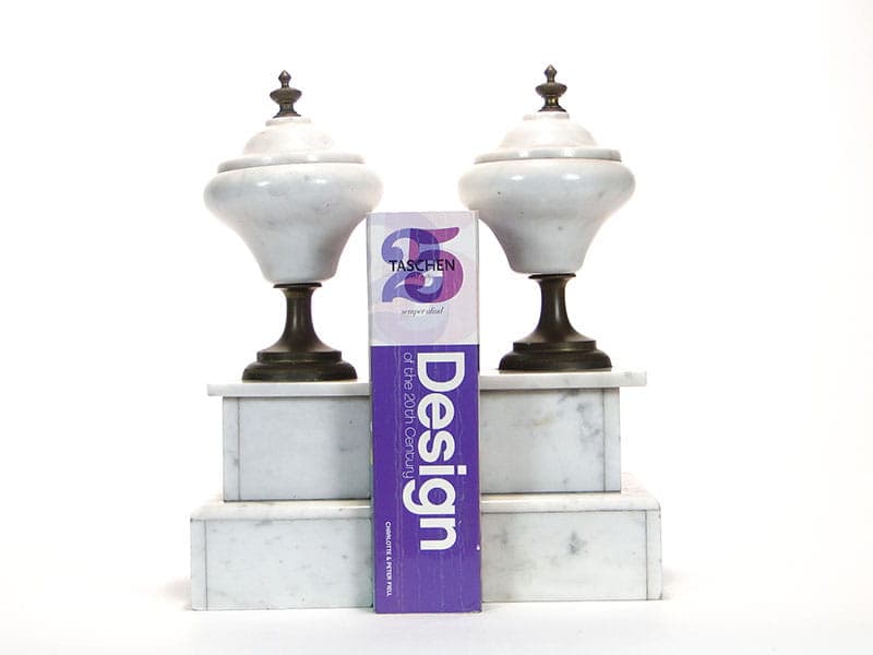 Pair of Neoclassical Garnitures, white marble, bronze, France, 19th century - 365458