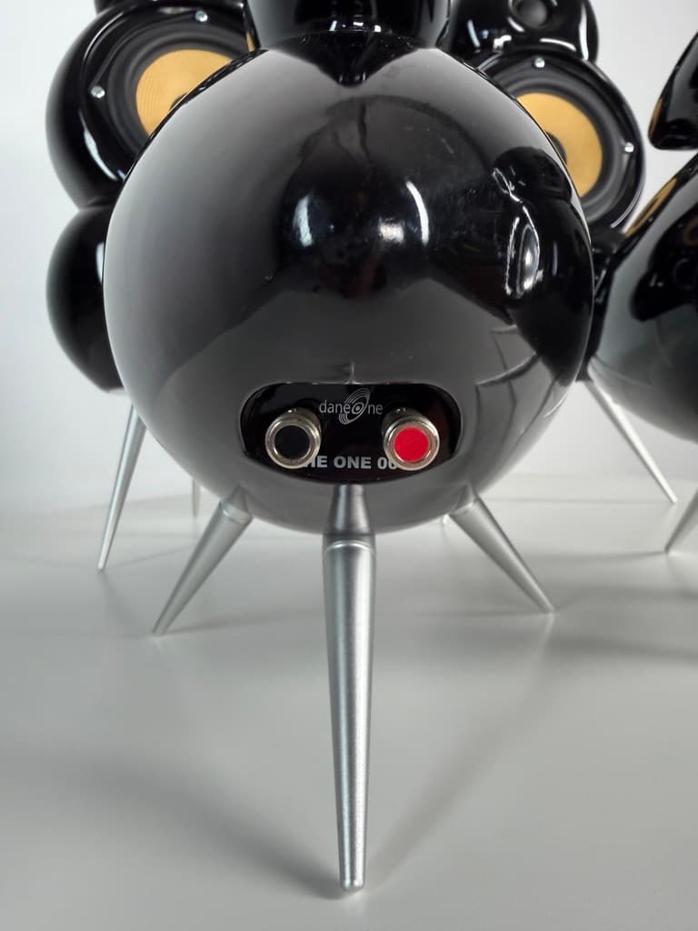 Set of four speakers MiniPod and MicroPod, black, plastic, aluminium, by S. Ghahary, Denmark - 365475