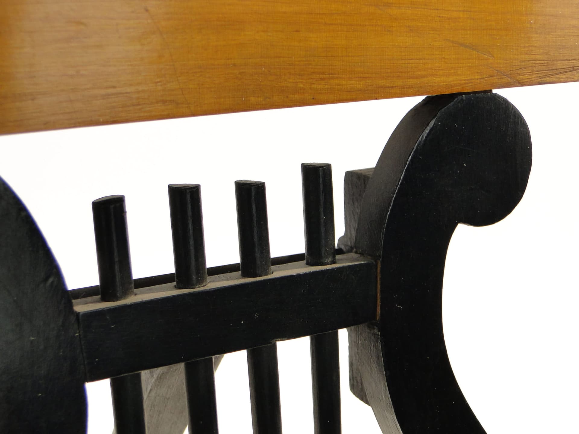 Book Stand Biedermeier, brown wood, black detail, Poland, 1840s - 365527