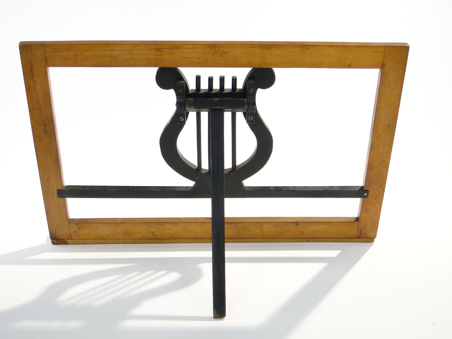 Book Stand Biedermeier, brown wood, black detail, Poland, 1840s - 365532