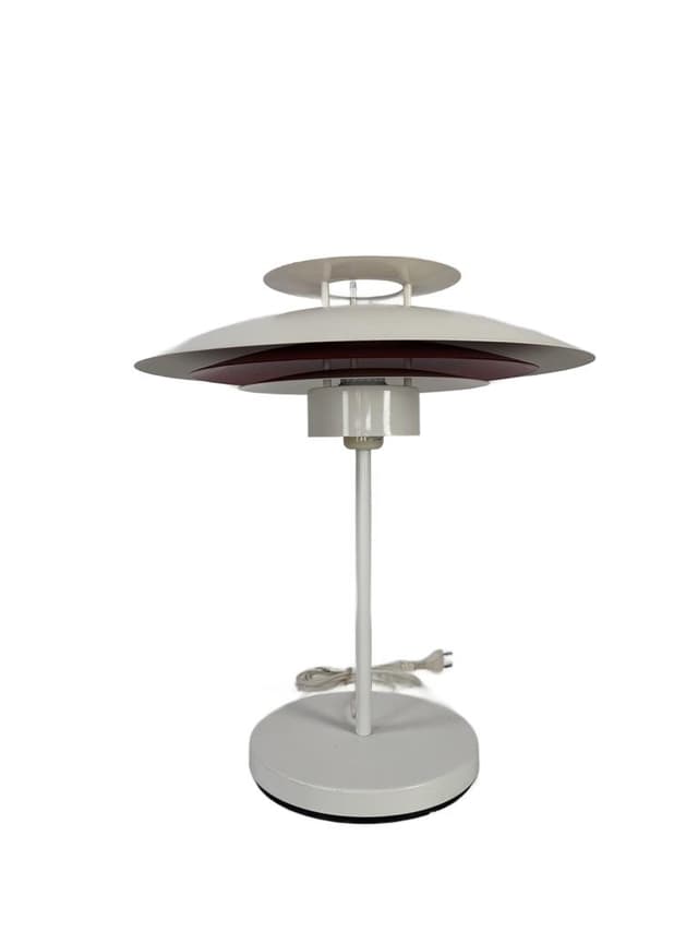 Table lamp, white, red, metal, Denmark, 1980s - DIMENSION