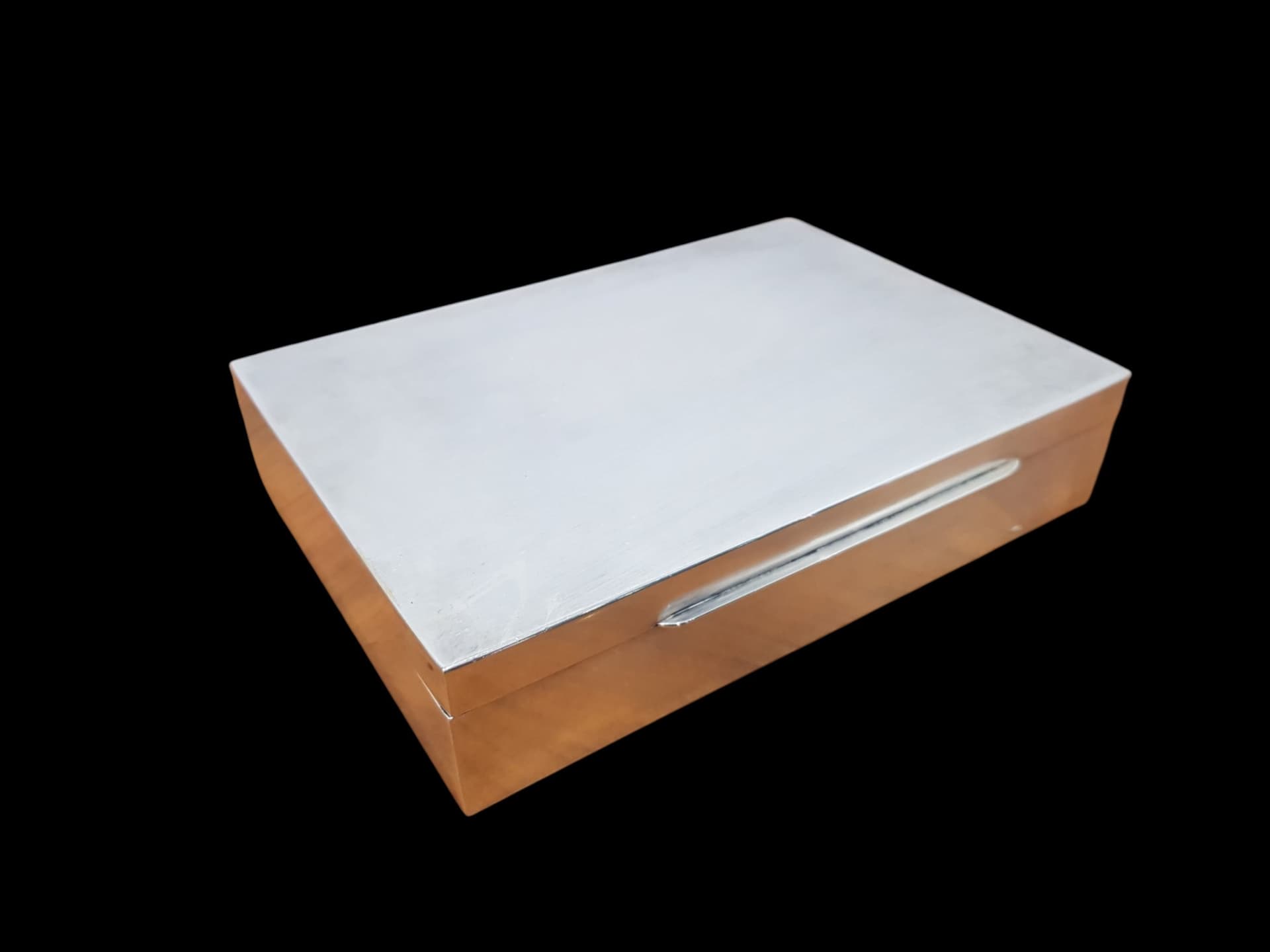 Cigar box, 925 silver silver, wood brown, United Kingdom, 1940s - 365792