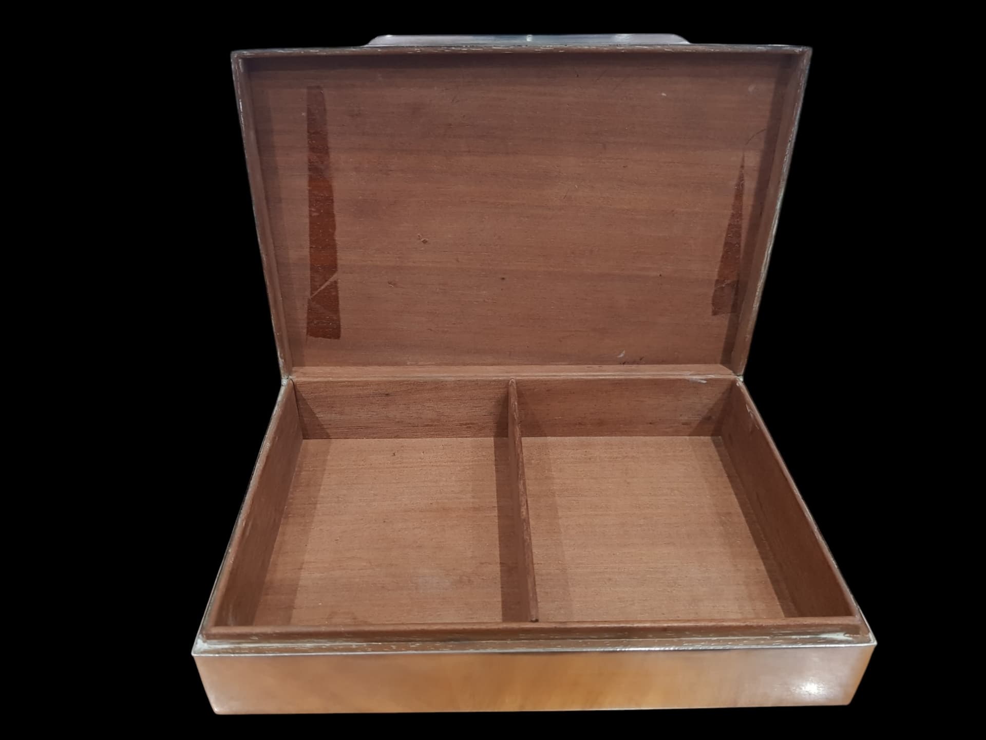 Cigar box, 925 silver silver, wood brown, United Kingdom, 1940s - 365797