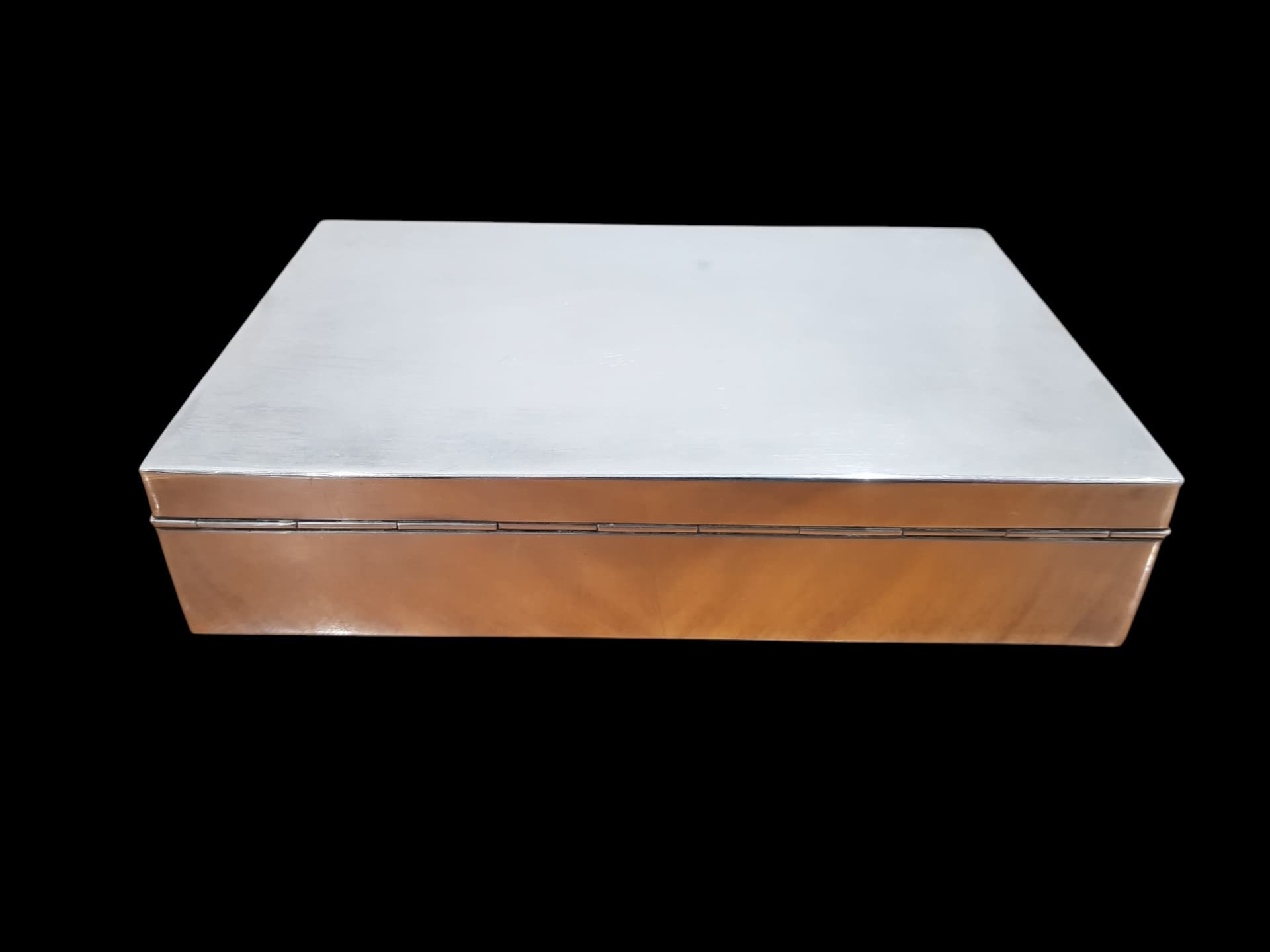Cigar box, 925 silver silver, wood brown, United Kingdom, 1940s - 365795