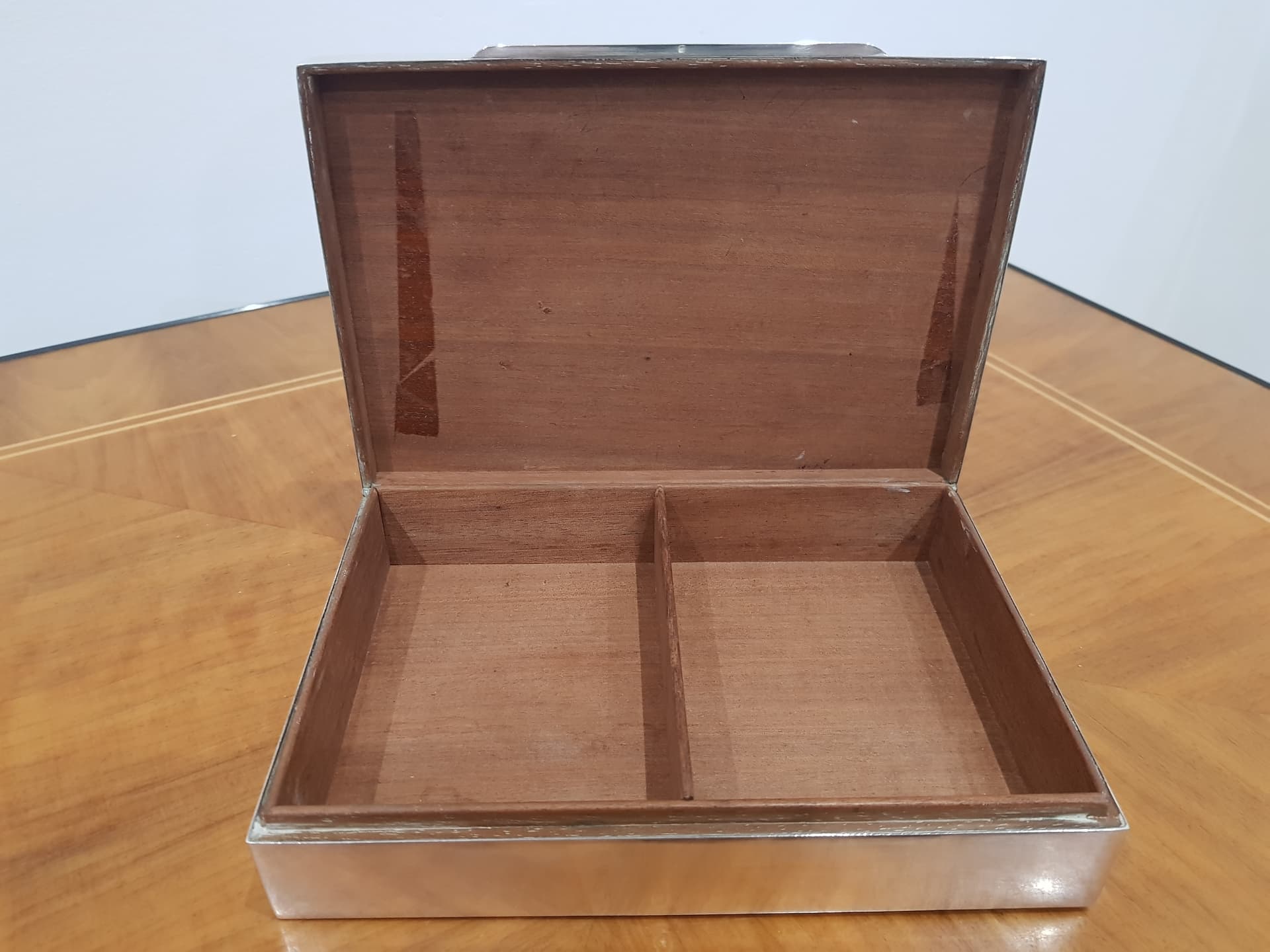 Cigar box, 925 silver silver, wood brown, United Kingdom, 1940s - 365804