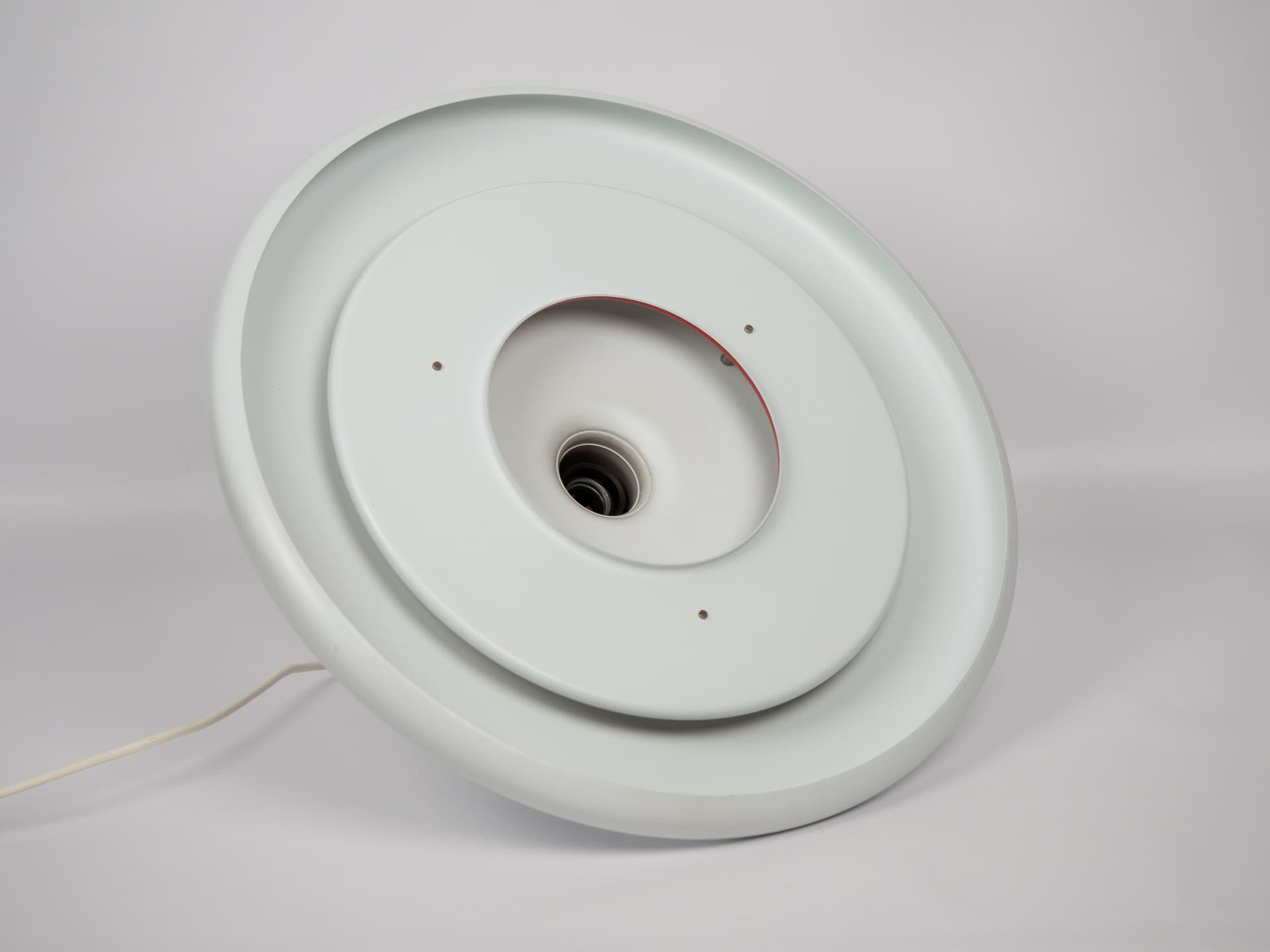 Pendant lamp Optima, white, metal, by H. Due, Fog & Mørup, Denmark, 1970s. - 365881