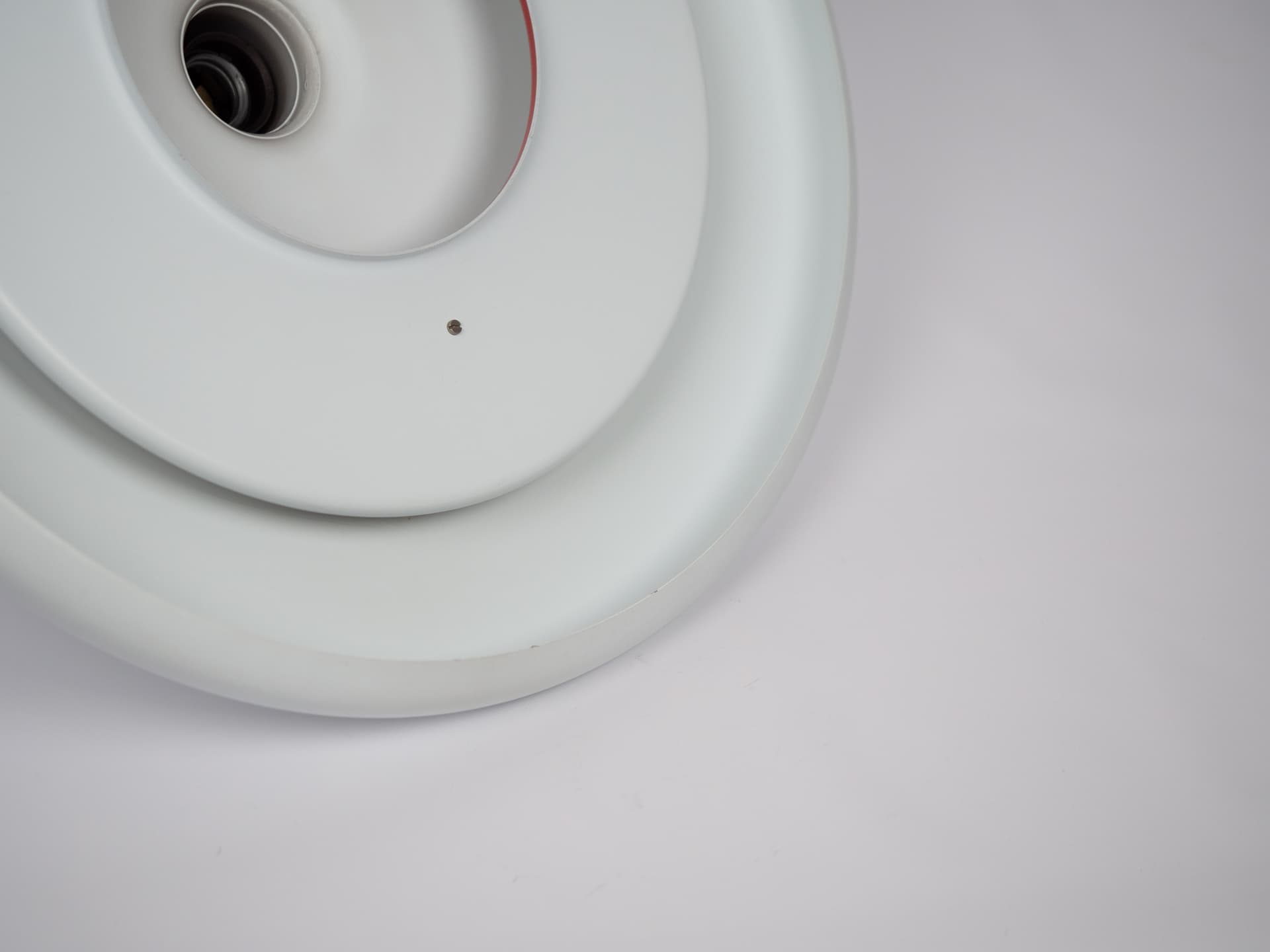 Pendant lamp Optima, white, metal, by H. Due, Fog & Mørup, Denmark, 1970s. - 365883