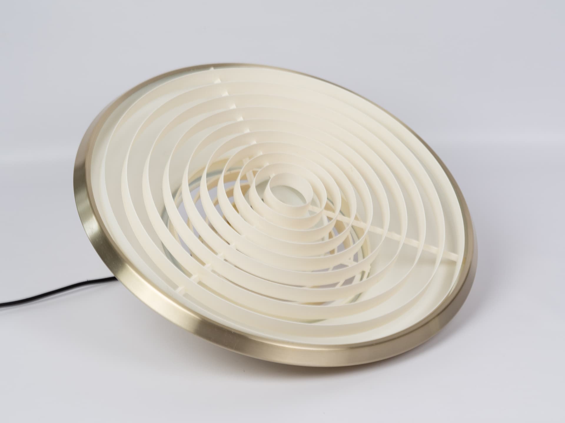 Pendant lamp P376, gold satin brass, silver satin aluminium, Nordisk Solar, Denmark, 1960s. - 365955