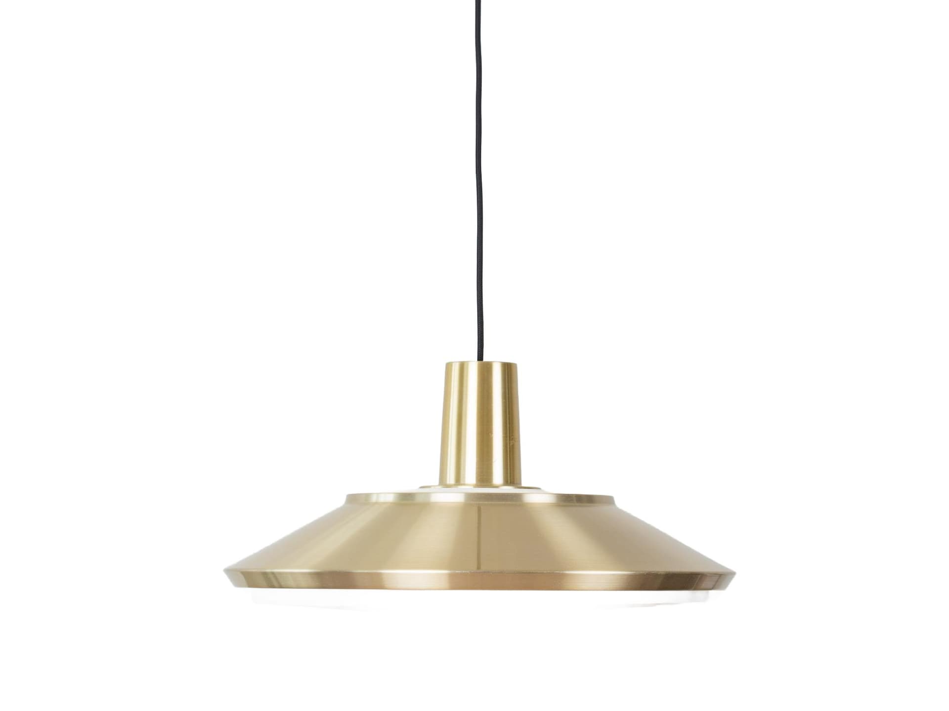 Pendant lamp P376, gold satin brass, silver satin aluminium, Nordisk Solar, Denmark, 1960s.