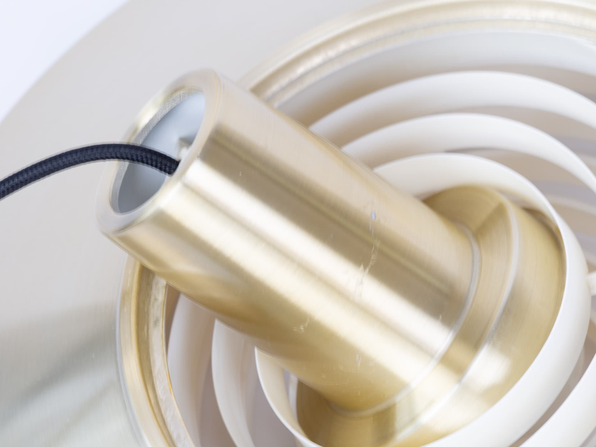 Pendant lamp P376, gold satin brass, silver satin aluminium, Nordisk Solar, Denmark, 1960s. - 365953
