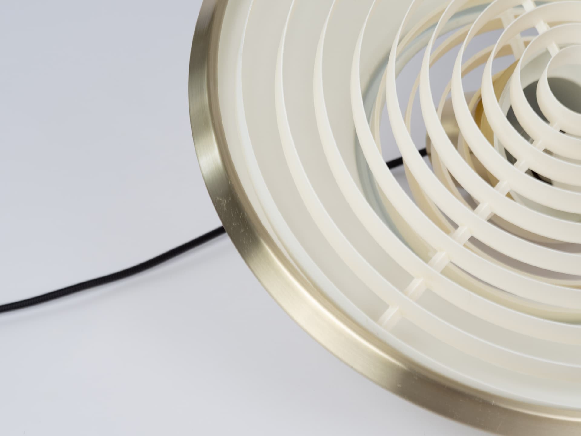 Pendant lamp P376, gold satin brass, silver satin aluminium, Nordisk Solar, Denmark, 1960s. - 365956