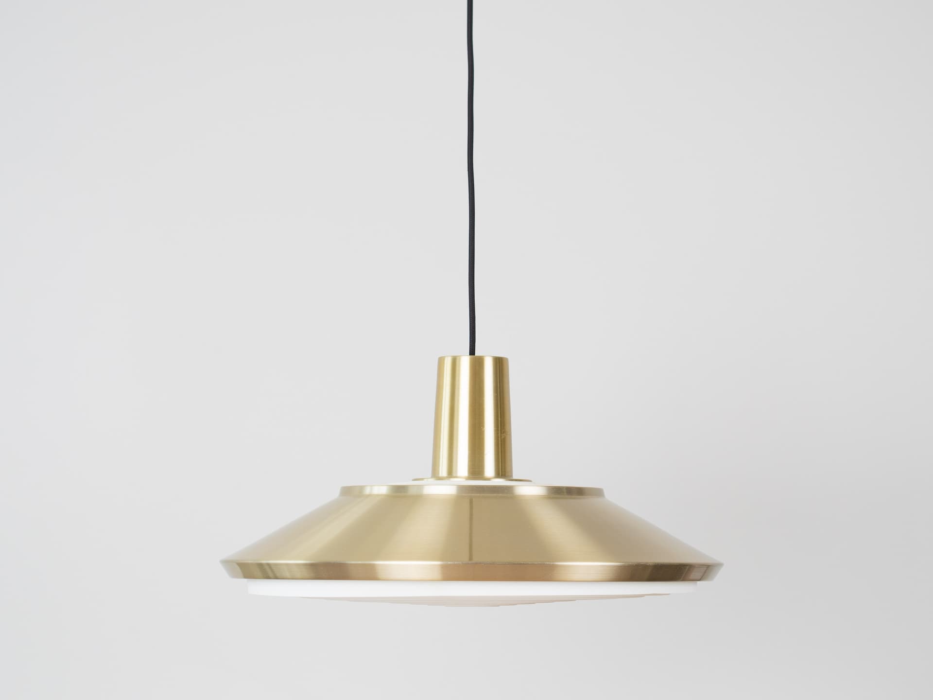 Pendant lamp P376, gold satin brass, silver satin aluminium, Nordisk Solar, Denmark, 1960s. - 365947