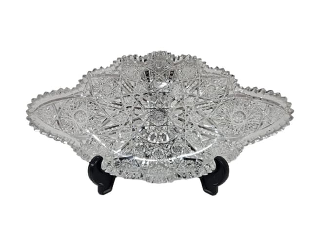 Bowl American Brilliant Cut Glass, clear crystal, USA, 1920s - DIMENSION