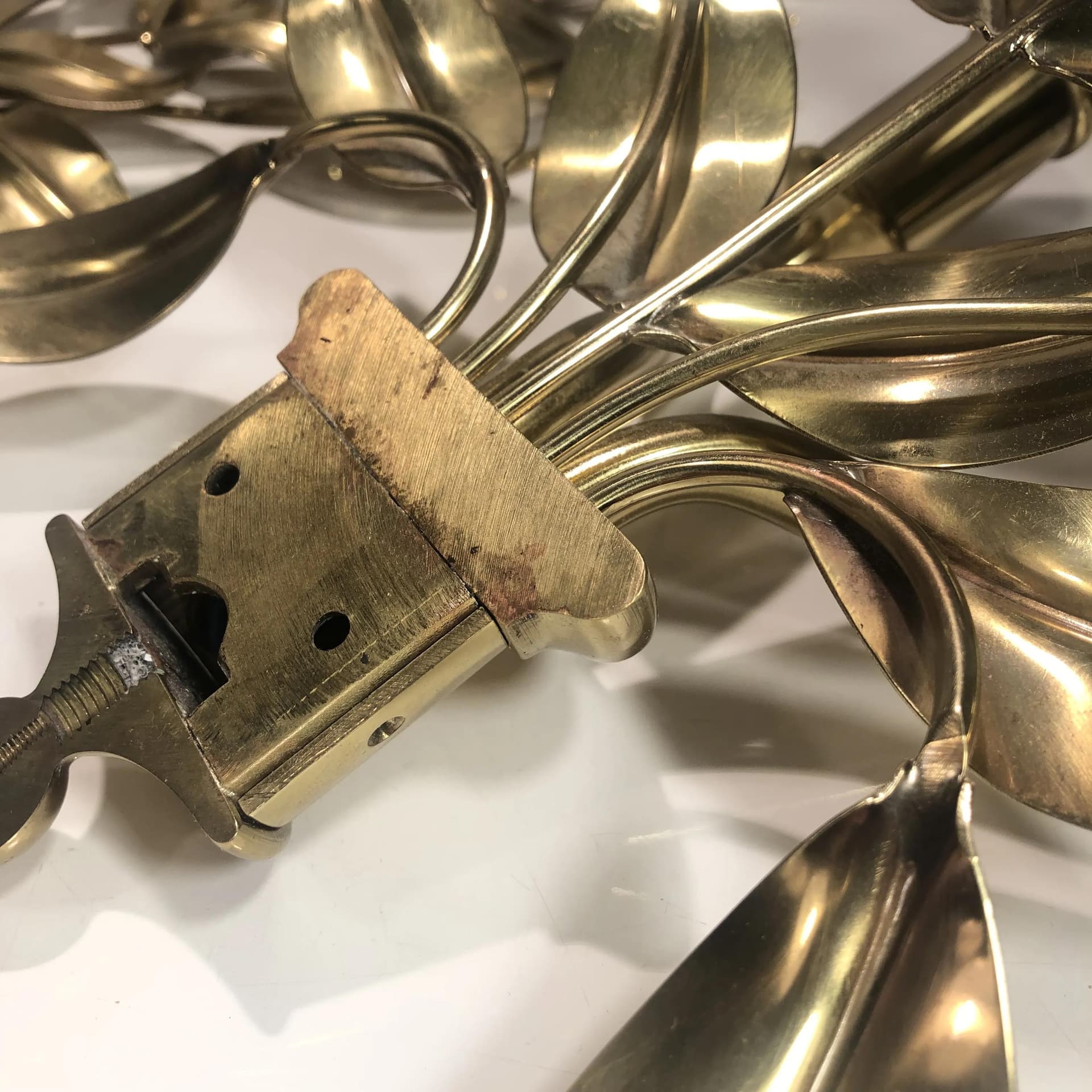 Para kinkietów, złoty, mosiądz, Niemcy, lata 70. - 26764