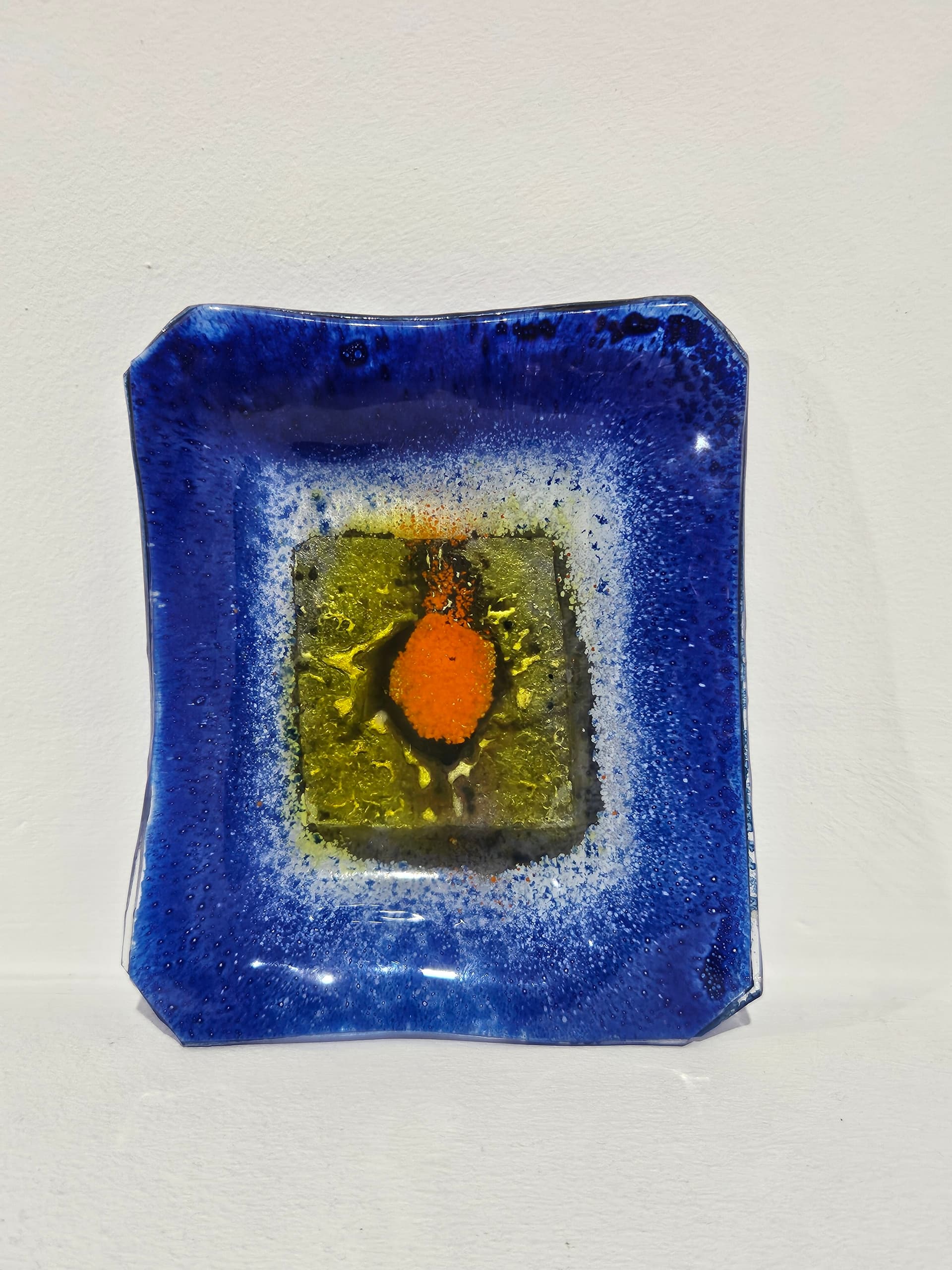 Dish, blue glass, Germany, 1970s. - 366144
