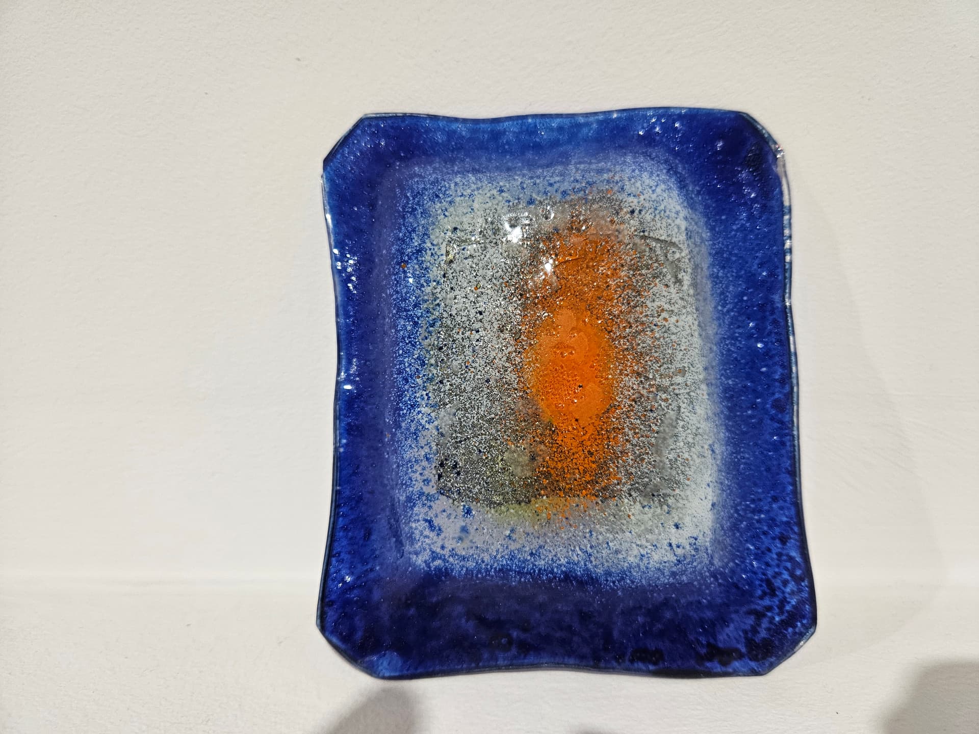 Dish, blue glass, Germany, 1970s. - 366147