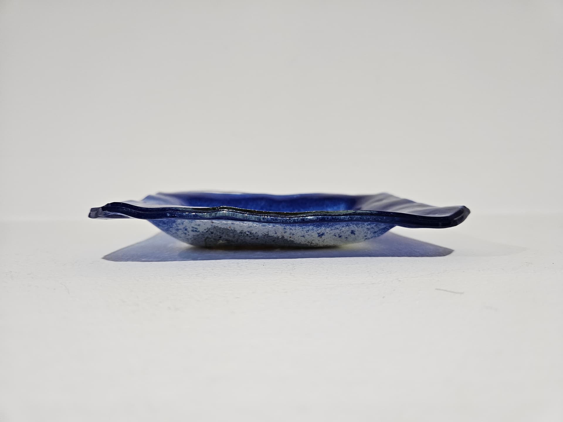 Dish, blue glass, Germany, 1970s. - 366148