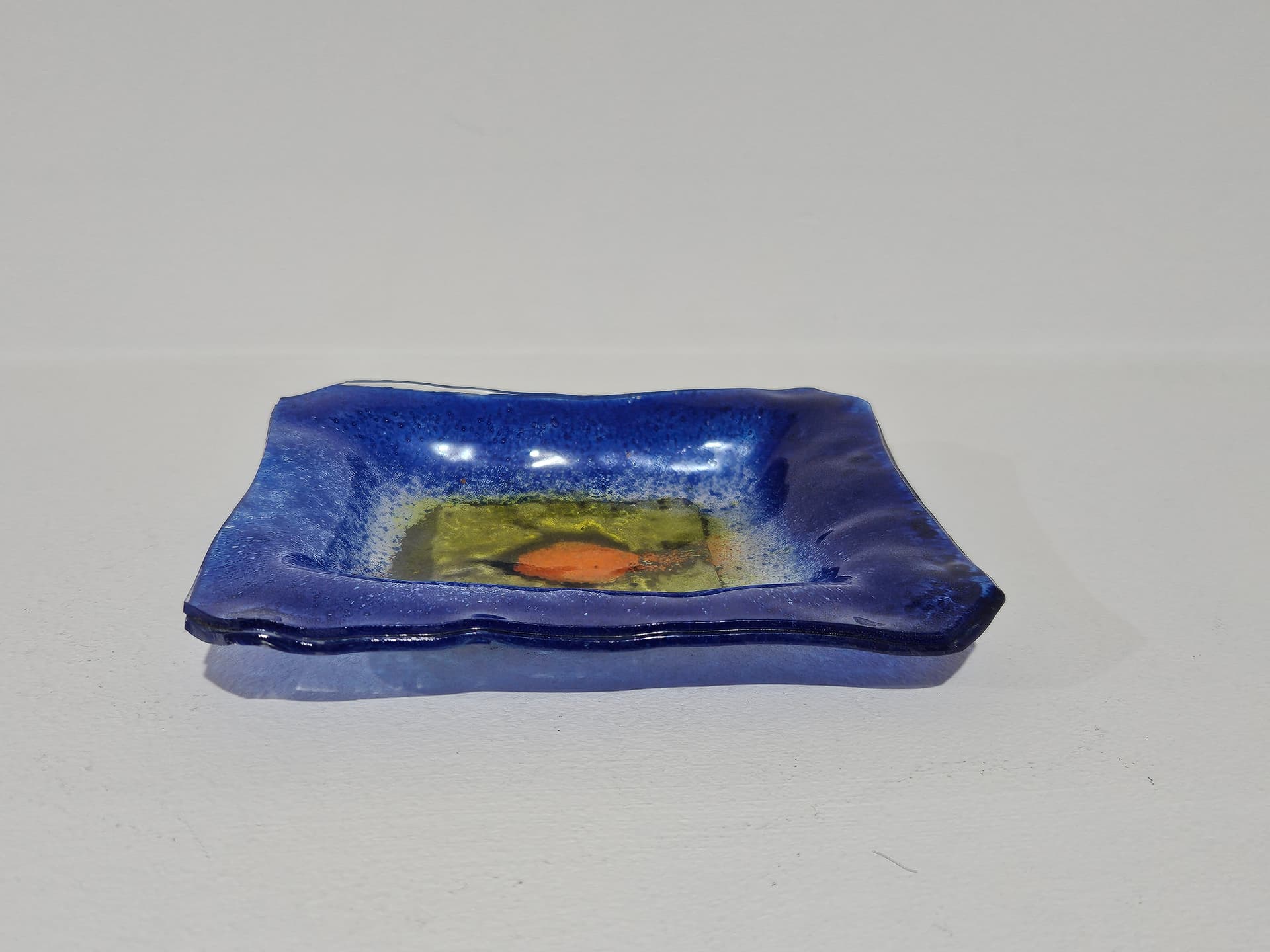 Dish, blue glass, Germany, 1970s. - 366142