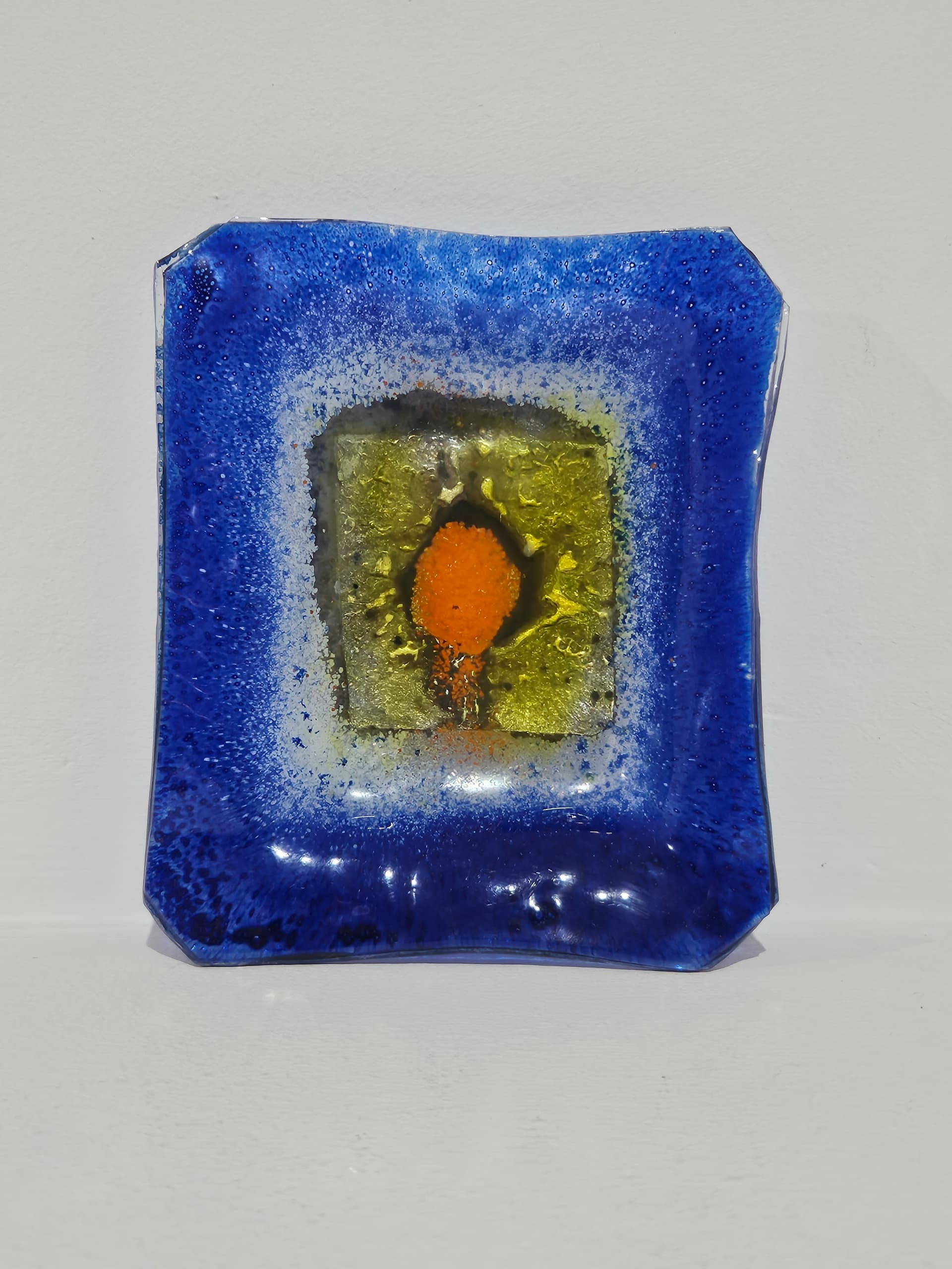 Dish, blue glass, Germany, 1970s. - 366146
