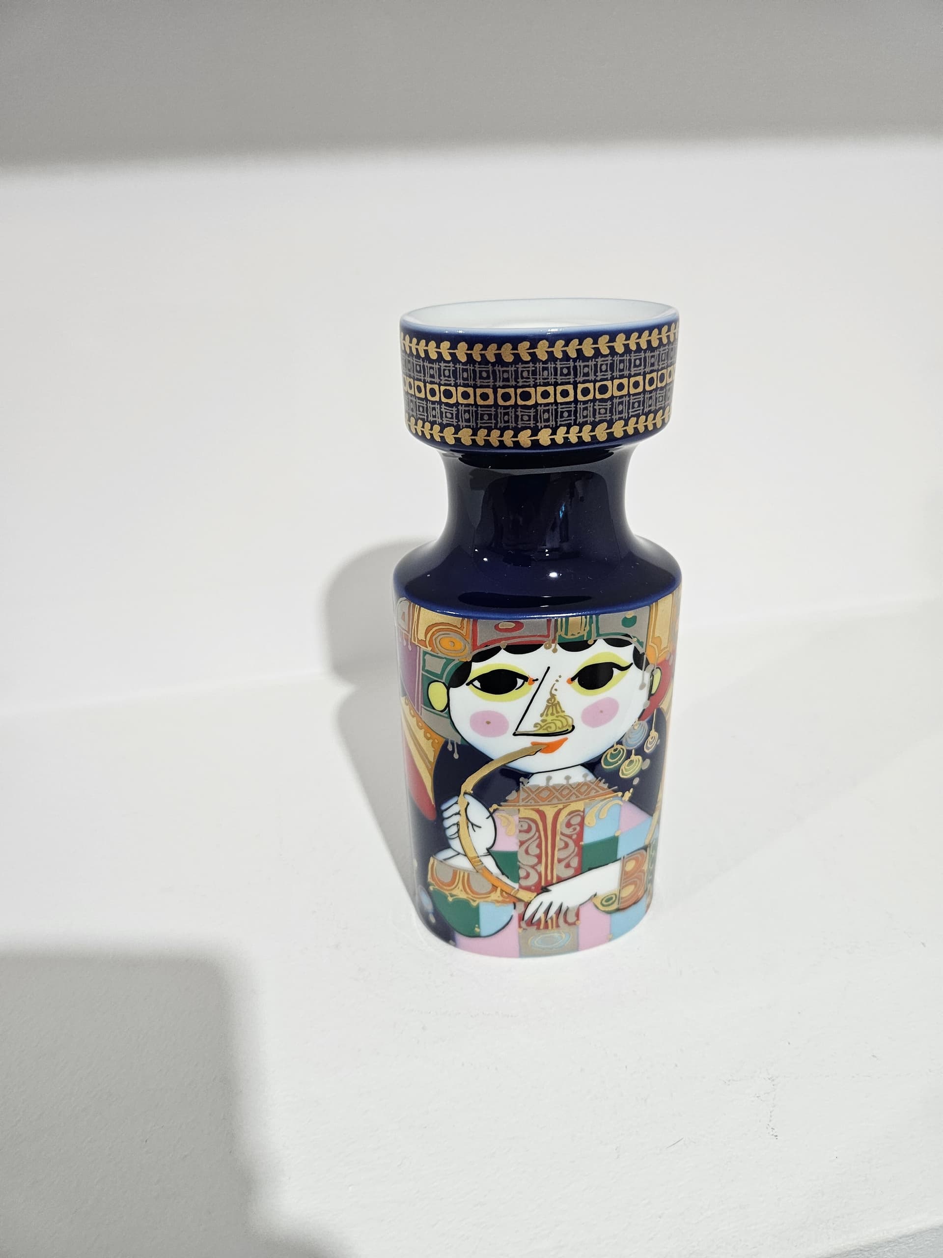 Candlestick 1001 Nights, painted and gilded porcelain, by B. Wiinblad, Rosenthal Studio-Linie, Germany, 1970s. - 366166
