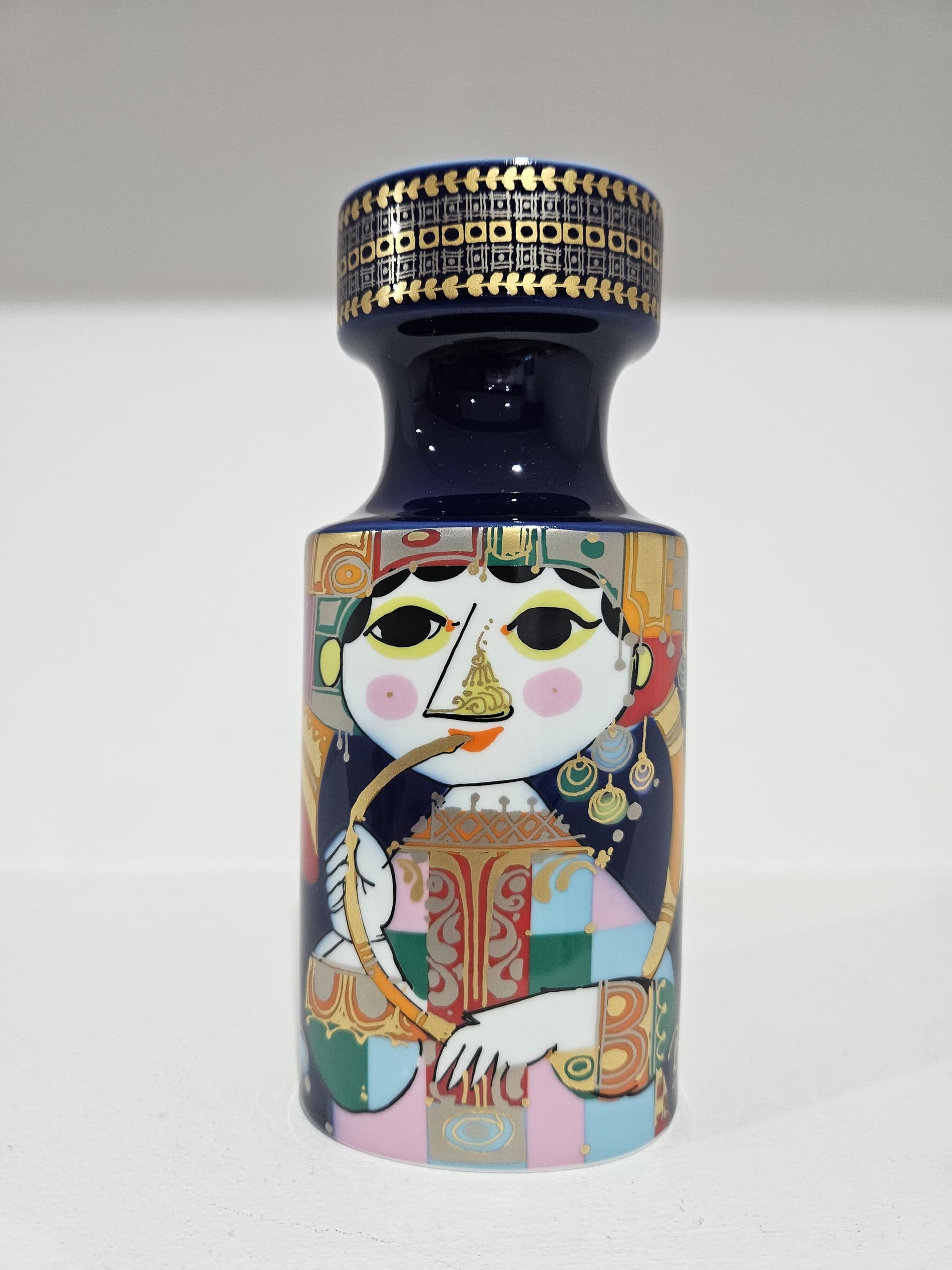 Candlestick 1001 Nights, painted and gilded porcelain, by B. Wiinblad, Rosenthal Studio-Linie, Germany, 1970s. - 366171