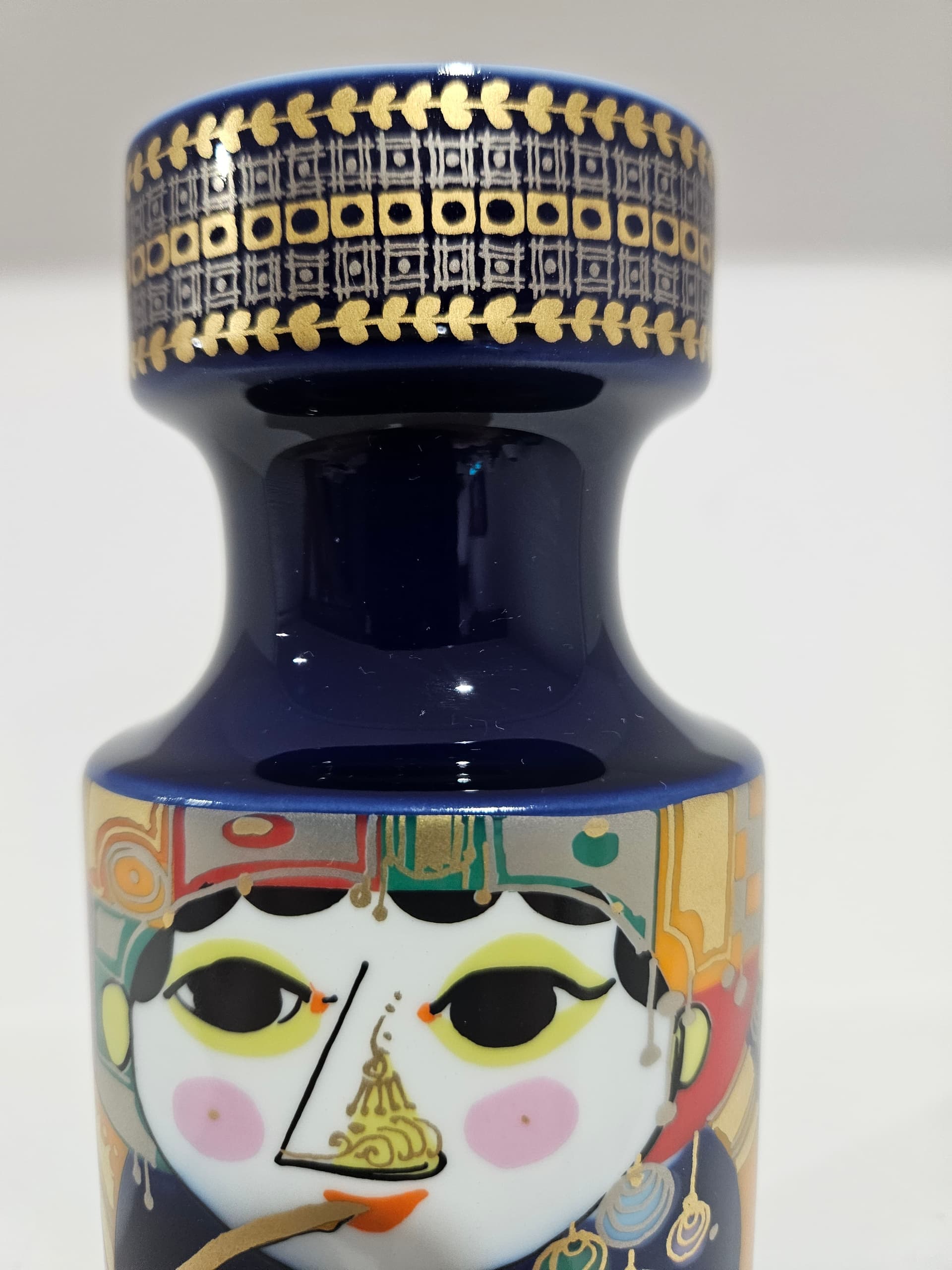 Candlestick 1001 Nights, painted and gilded porcelain, by B. Wiinblad, Rosenthal Studio-Linie, Germany, 1970s. - 366165