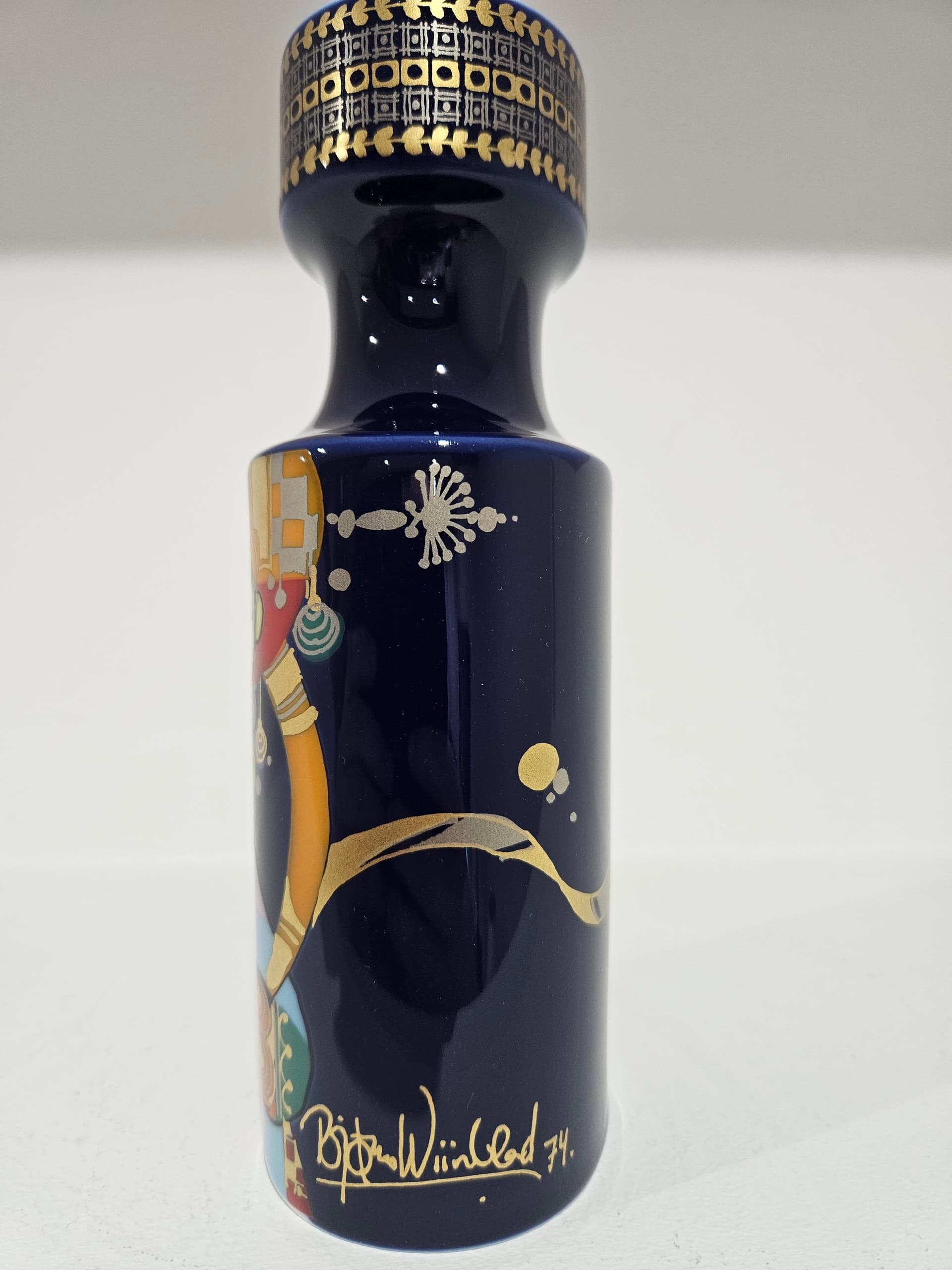Candlestick 1001 Nights, painted and gilded porcelain, by B. Wiinblad, Rosenthal Studio-Linie, Germany, 1970s. - 366167