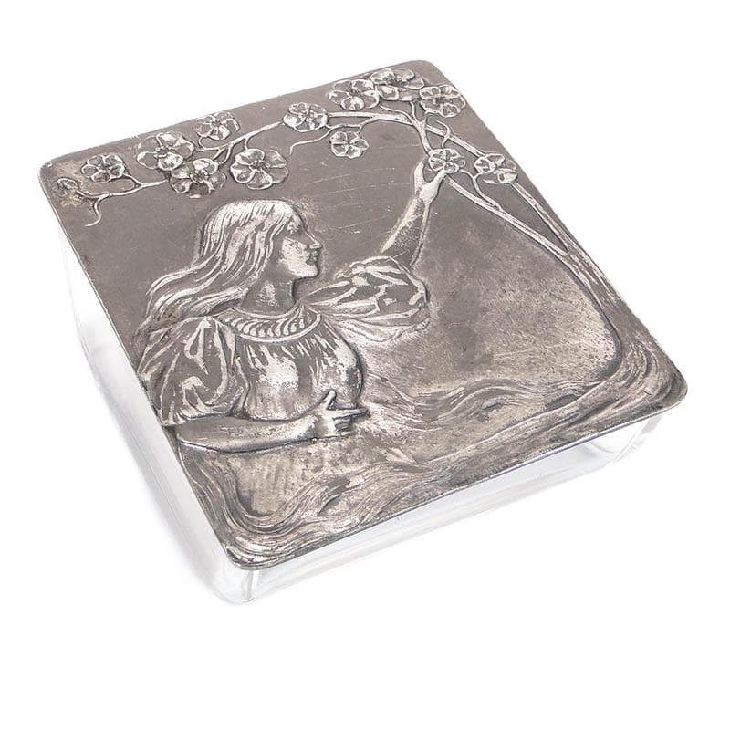 Cabinet box, clear crystal, silver, WMF, Germany, early 20th century