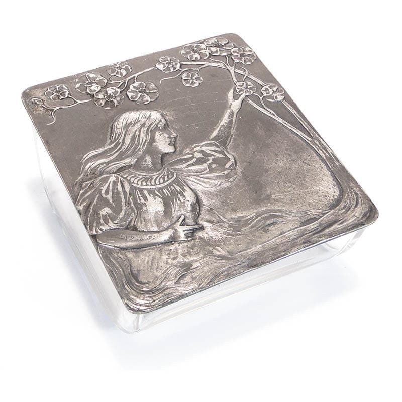 Cabinet box, clear crystal, silver, WMF, Germany, early 20th century - 366175