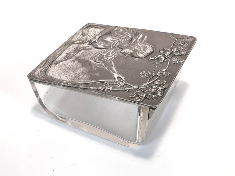 Cabinet box, clear crystal, silver, WMF, Germany, early 20th century - 366177