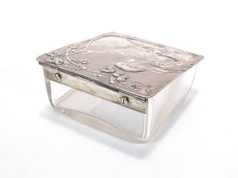 Cabinet box, clear crystal, silver, WMF, Germany, early 20th century - 366176