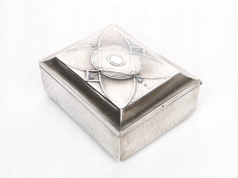 Cigarette Box, silver, plated brass, wood, Plewkiewicz, Poland, 19th century - 366185