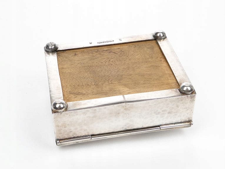 Cigarette Box, silver, plated brass, wood, Plewkiewicz, Poland, 19th century - 366188