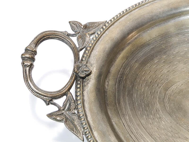 Elliptical Serving Platter, silver gold, brass silver, Plewkiewicz, Poland, early 20th century - 366195