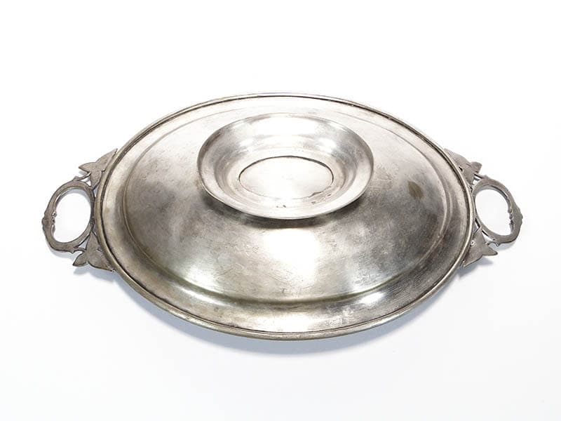 Elliptical Serving Platter, silver gold, brass silver, Plewkiewicz, Poland, early 20th century - 366196