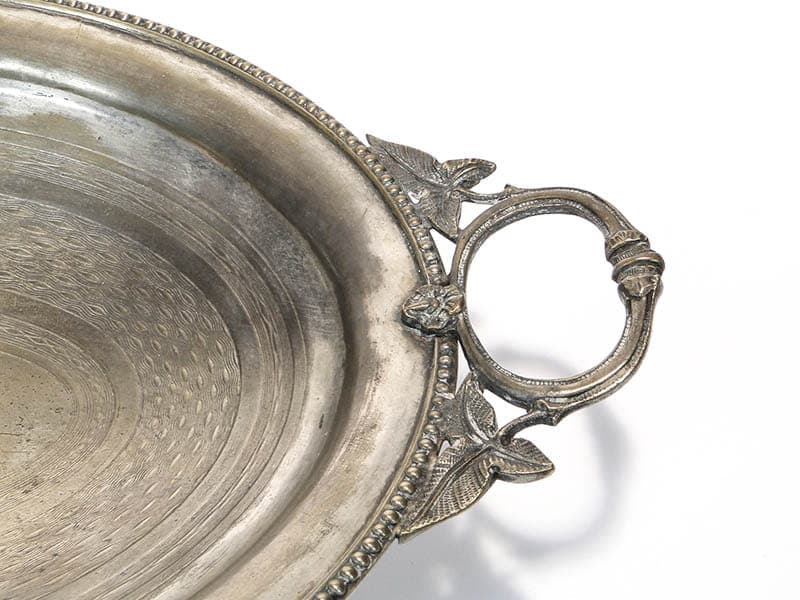 Elliptical Serving Platter, silver gold, brass silver, Plewkiewicz, Poland, early 20th century - 366193