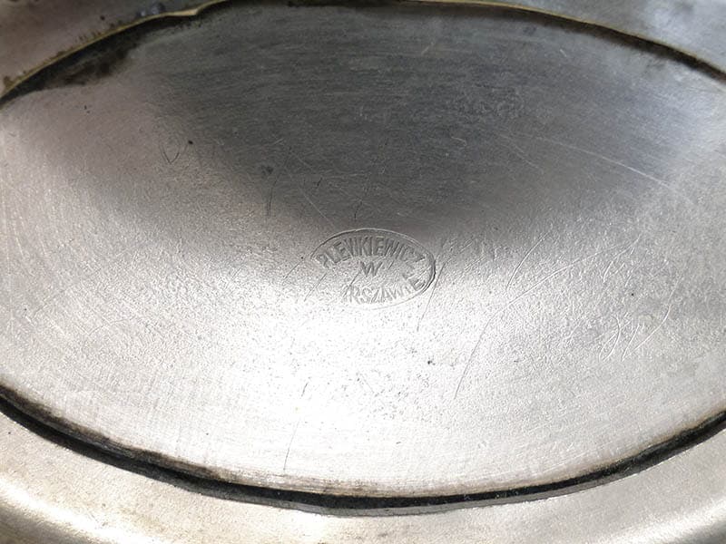 Elliptical Serving Platter, silver gold, brass silver, Plewkiewicz, Poland, early 20th century - 366190
