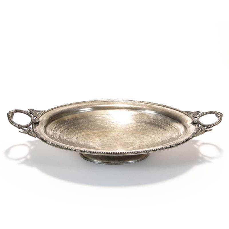 Elliptical Serving Platter, silver gold, brass silver, Plewkiewicz, Poland, early 20th century - 366192