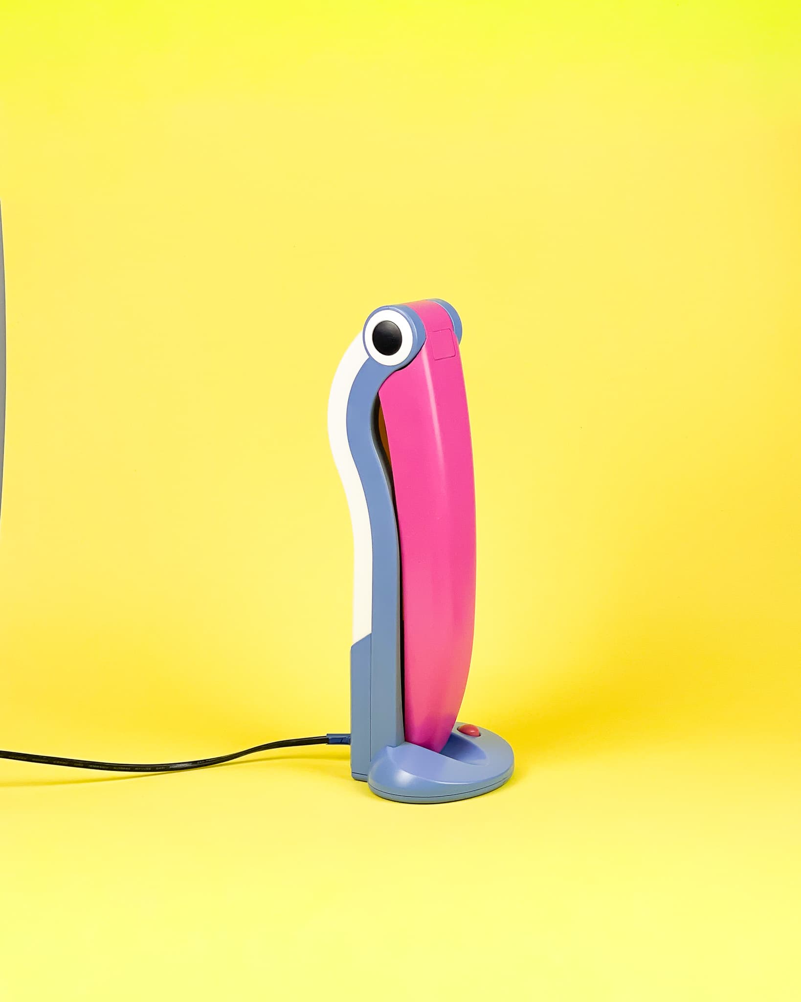 Desk lamp Toucan, blue pink white, plastic, by H.T. Huang, Taiwan, 1980s. - 366213