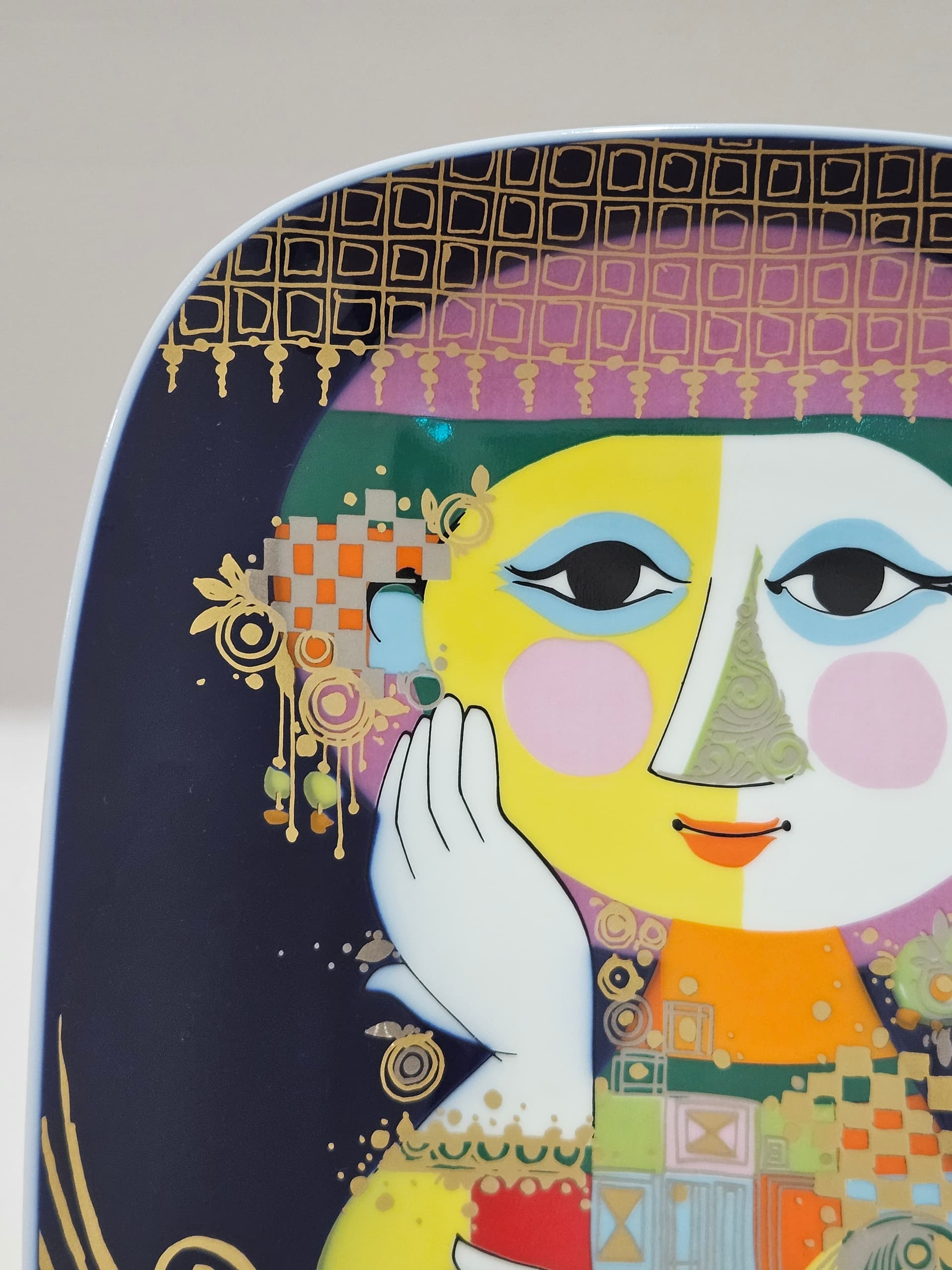 Wall plate 1001 Nights, cobalt porcelain, gilt, by B. Wiinblad, Rosenthal Studio-Linie, Germany, 1970s - 366222