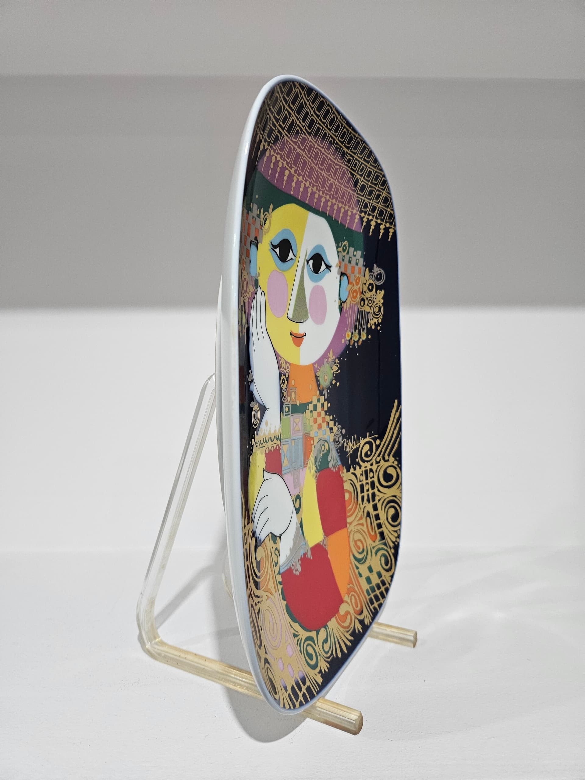 Wall plate 1001 Nights, cobalt porcelain, gilt, by B. Wiinblad, Rosenthal Studio-Linie, Germany, 1970s - 366221