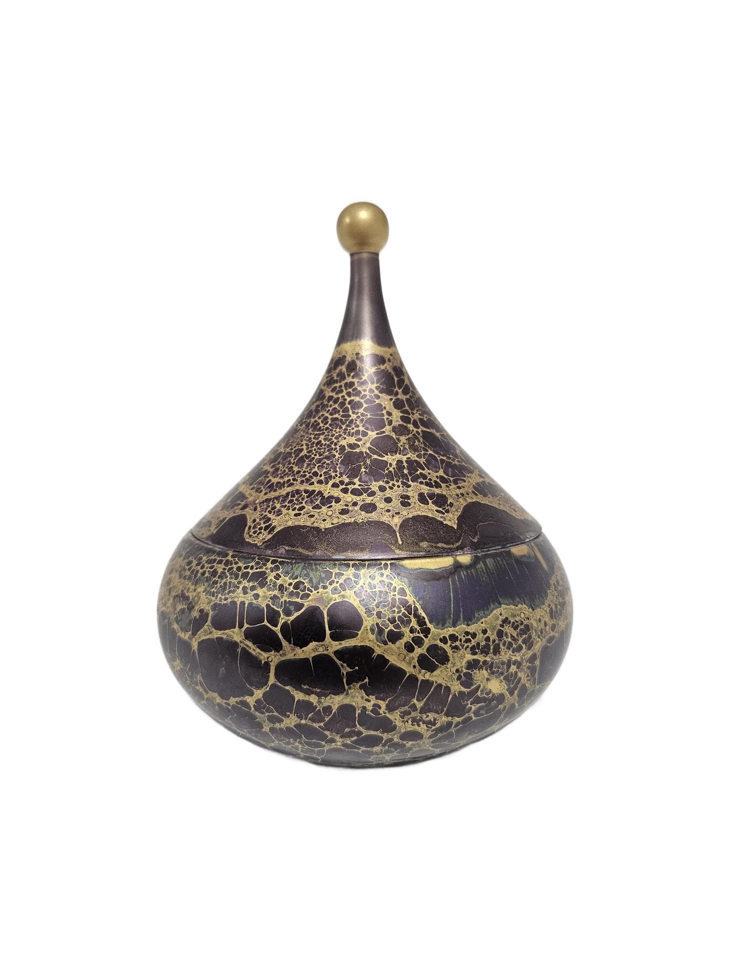 Box Goldfeuer Studio-Linie, purple gold, porcelain, by H. Drexler, Rosenthal, Germany, 1960s