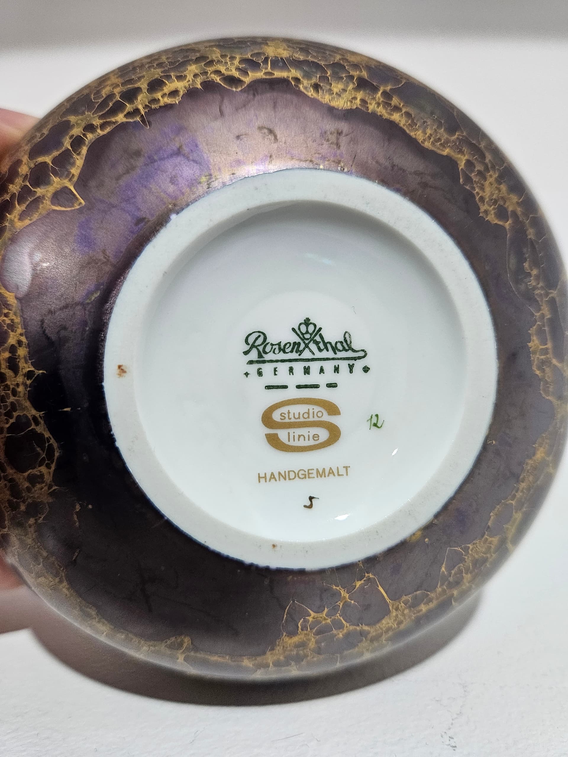 Box Goldfeuer Studio-Linie, purple gold, porcelain, by H. Drexler, Rosenthal, Germany, 1960s - 366232