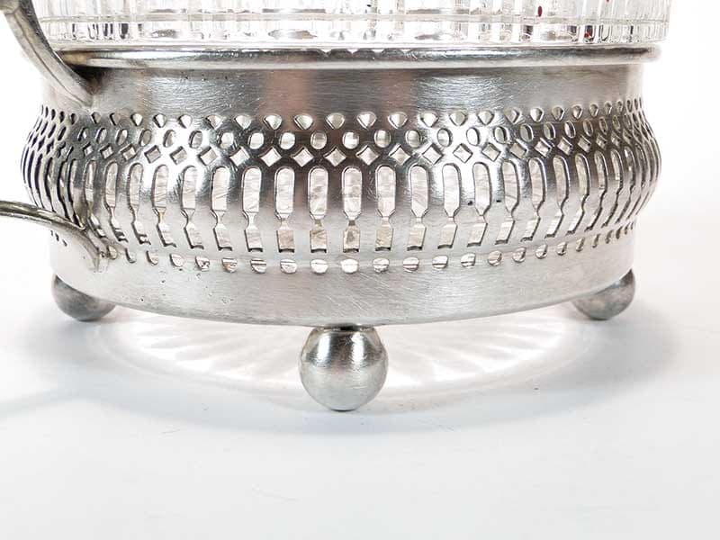 Centerpiece bowl, silver brass, glass, Roman Plewkiewicz & Co, Poland, early 20th century - 366237