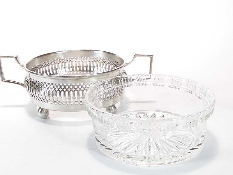 Centerpiece bowl, silver brass, glass, Roman Plewkiewicz & Co, Poland, early 20th century - 366239