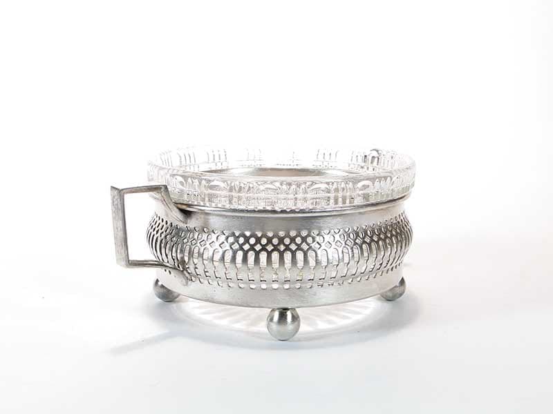 Centerpiece bowl, silver brass, glass, Roman Plewkiewicz & Co, Poland, early 20th century - 366236