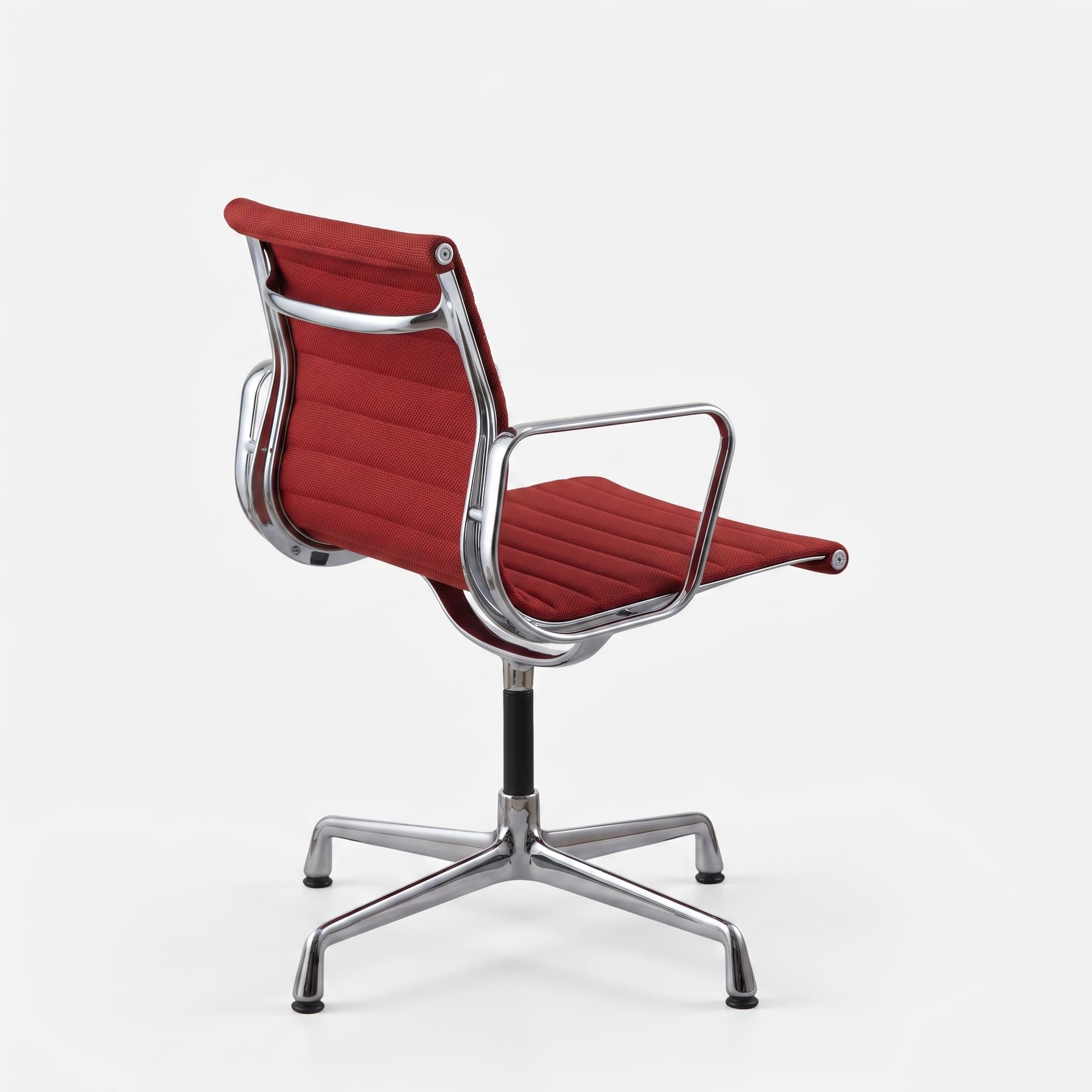 Krzesło biurowe EA107 czerwone, odnowione, tkanina Hopsak, proj. Ch. & R. Eames, Vitra - 366287